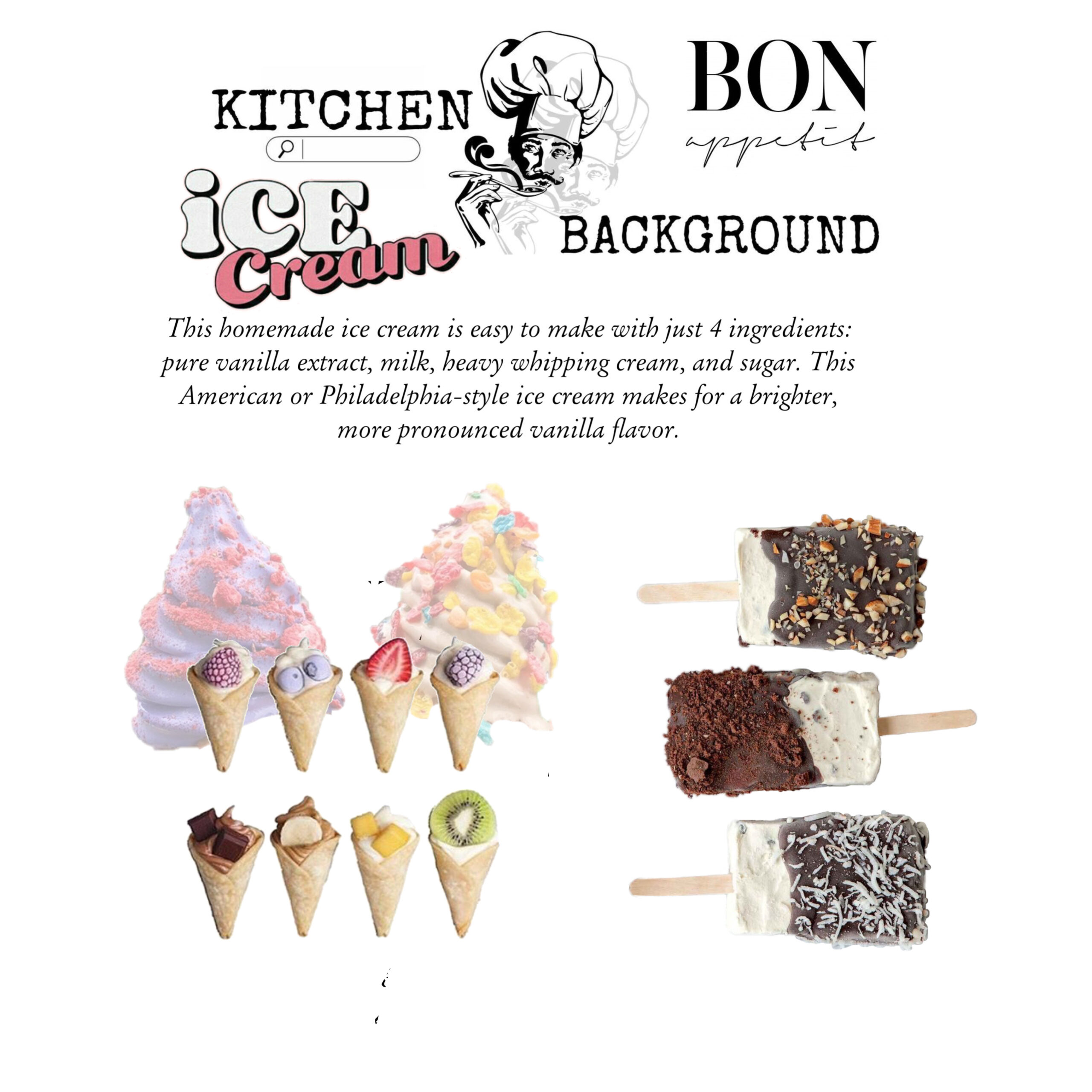 Nostalgia Ice Cream Maker Recipes kitchen background
