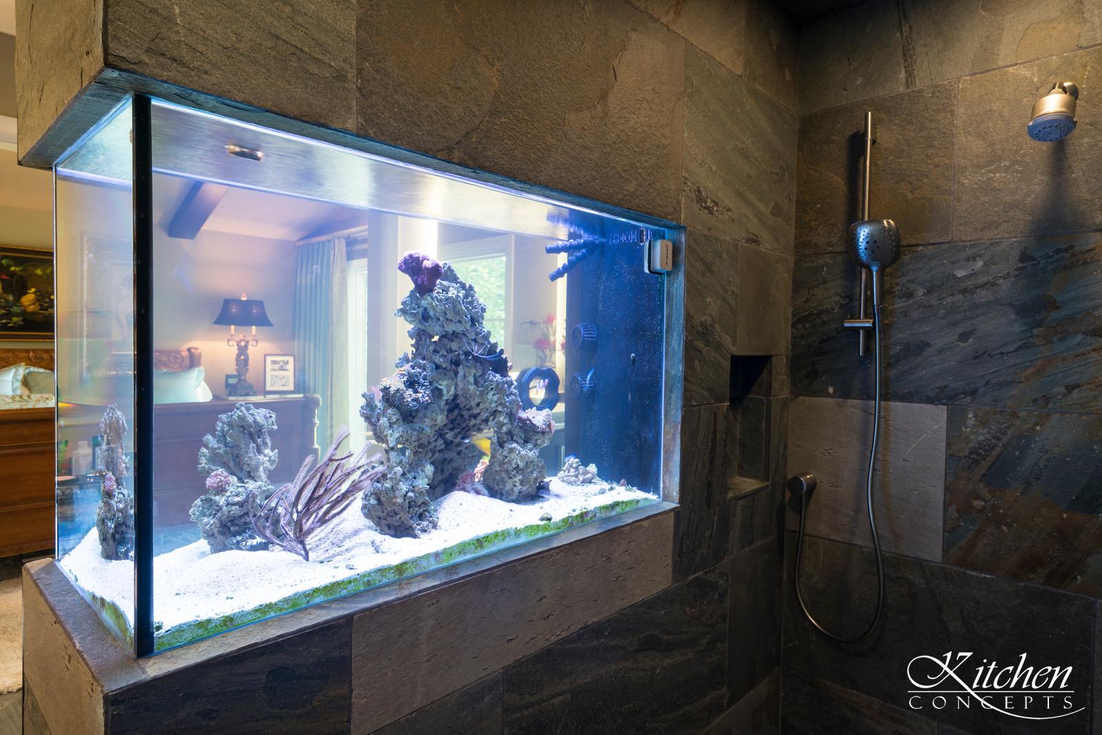 fish tank in the bathroom