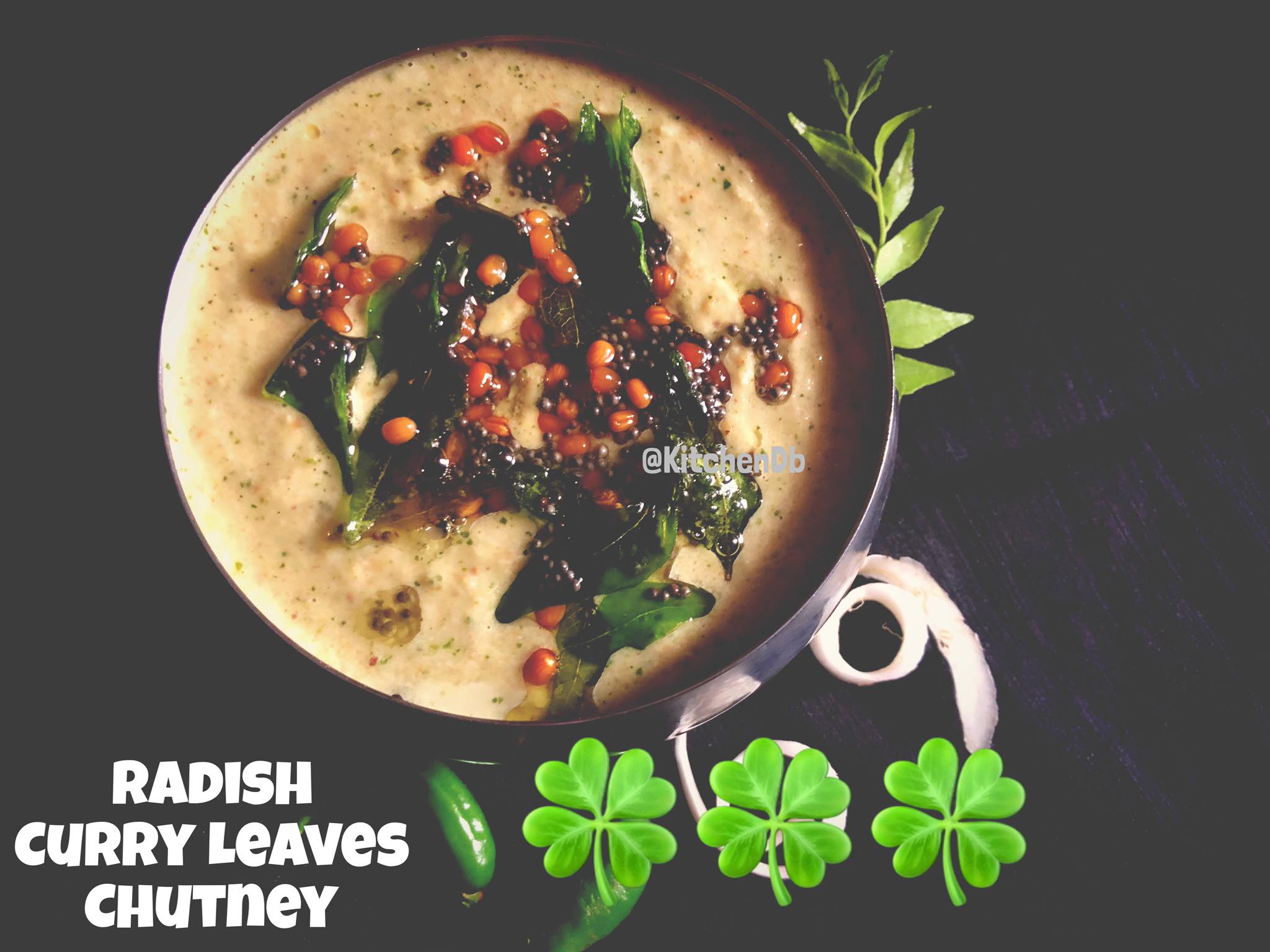 Radish Curry Leaves Chutney KitchenDB My Passion for Healthy Cooking