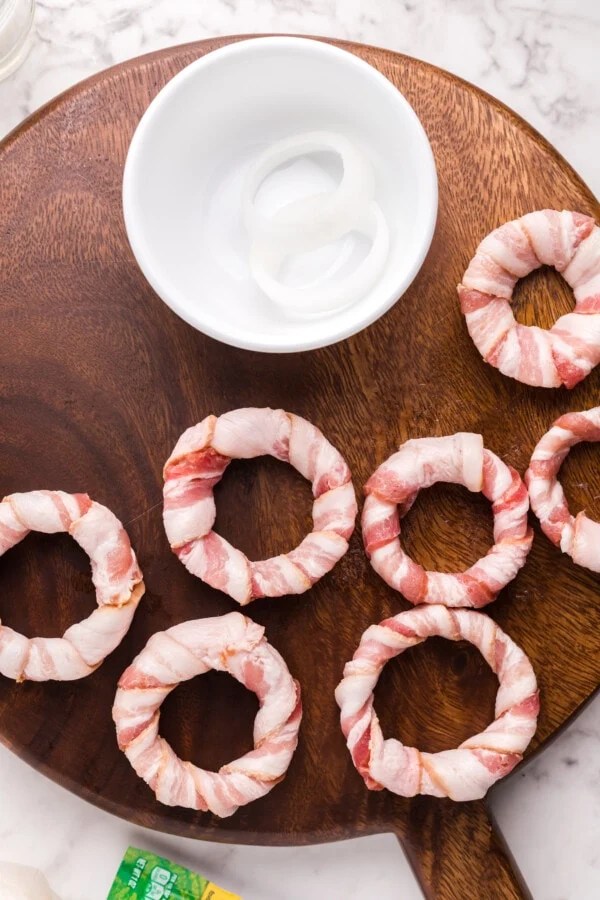 Air Fryer Bacon Wrapped Onion Rings Kitchen Divas