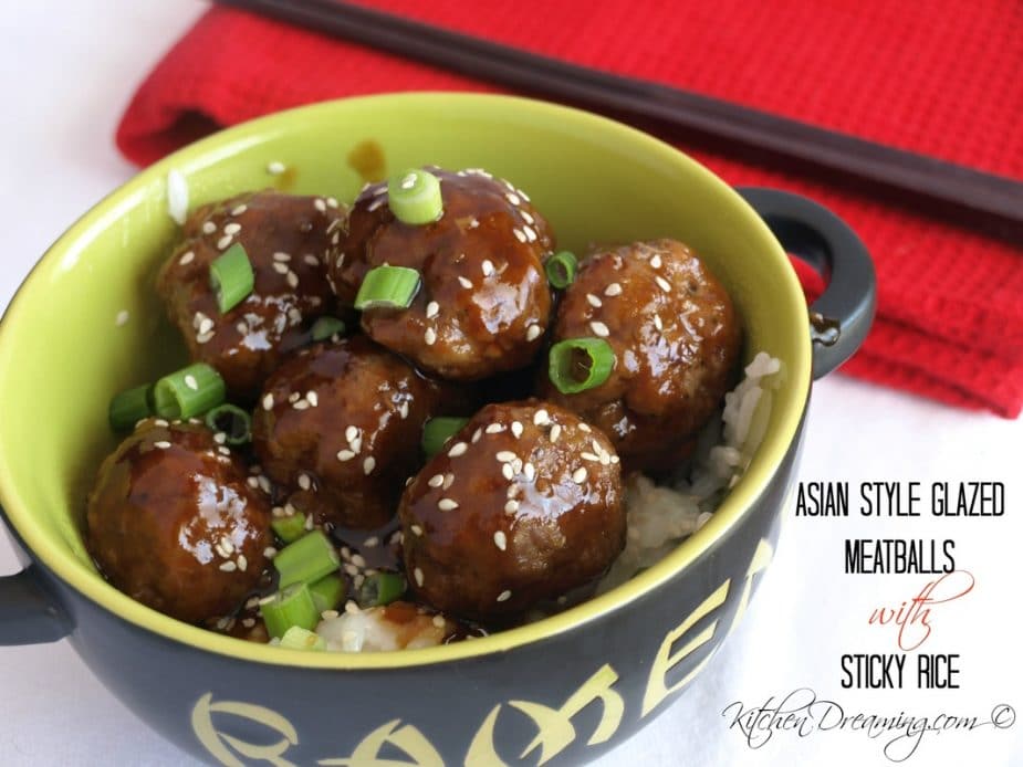 Easy Glazed Asian Meatballs Kitchen Dreaming
