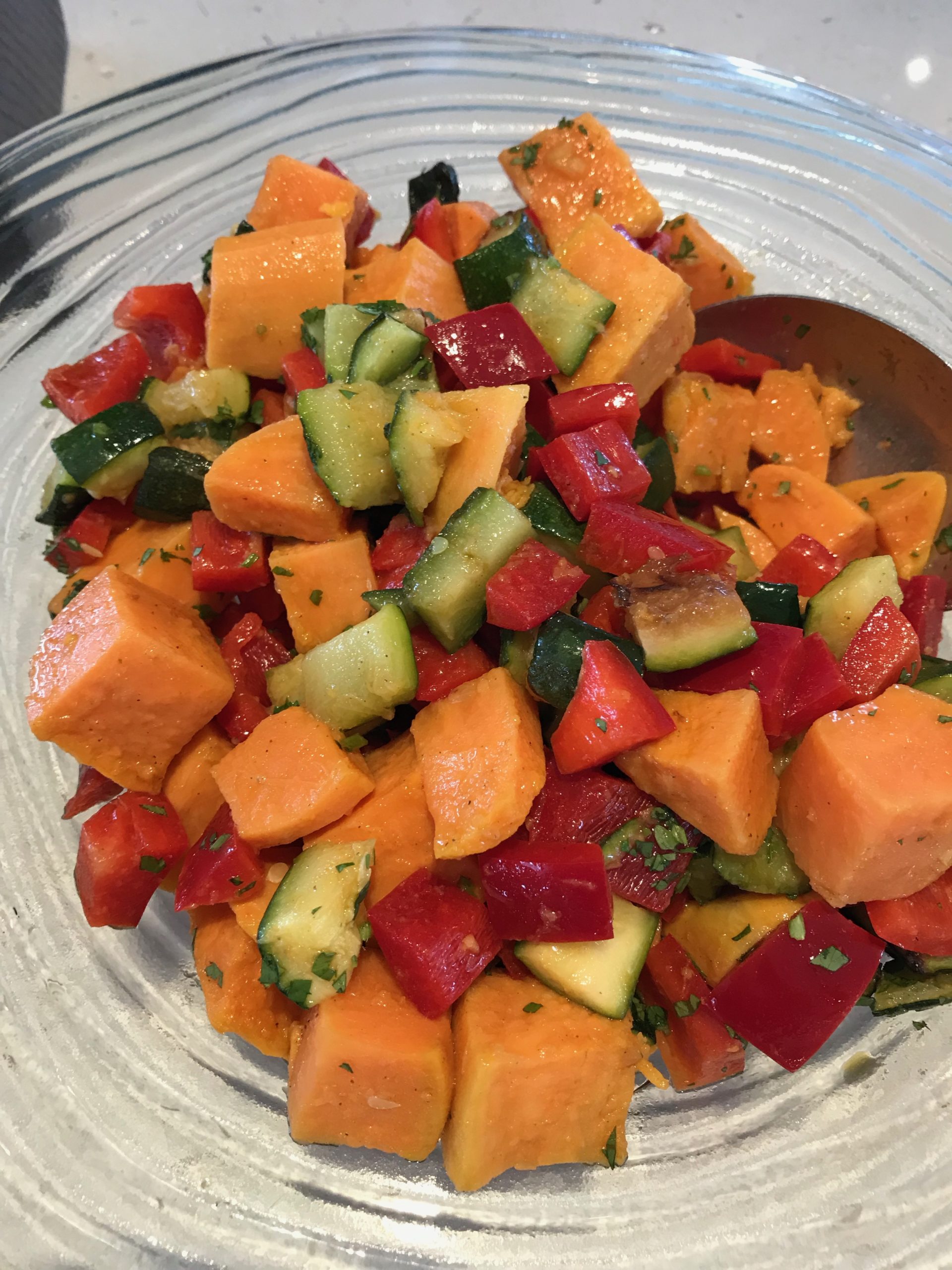 Sweet Potato, Zucchini and Red Pepper Salad Kitchen Dust