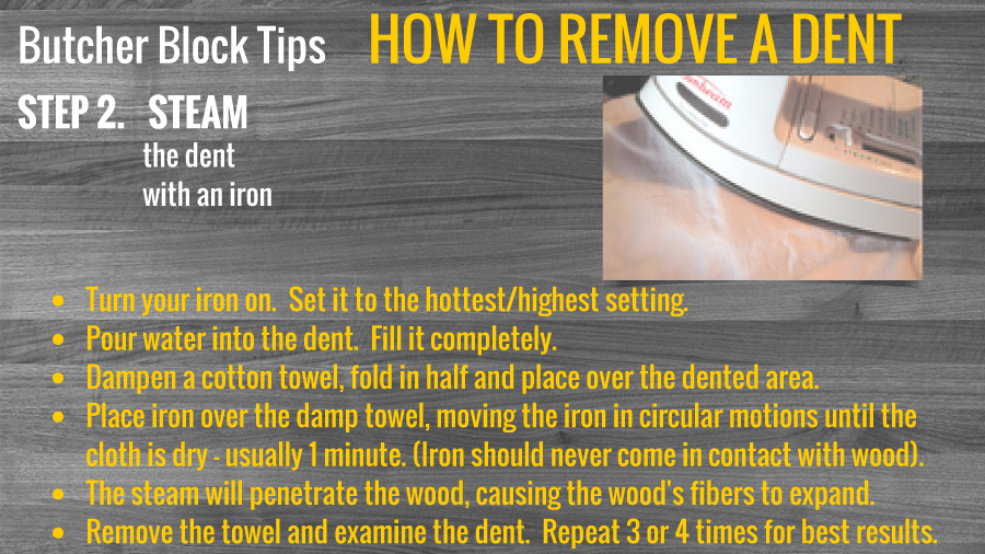 Removing A Dent From Butcher Block Is Easy! Butcher Block Co.
