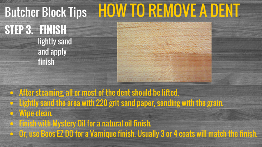 Removing A Dent From Butcher Block Is Easy! Butcher Block Co.