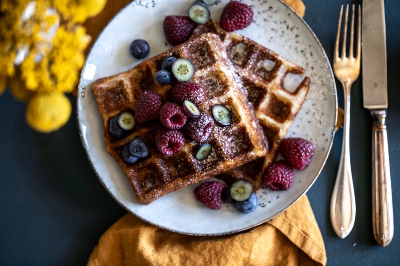 Vafle z žitného kavasu a kefíru