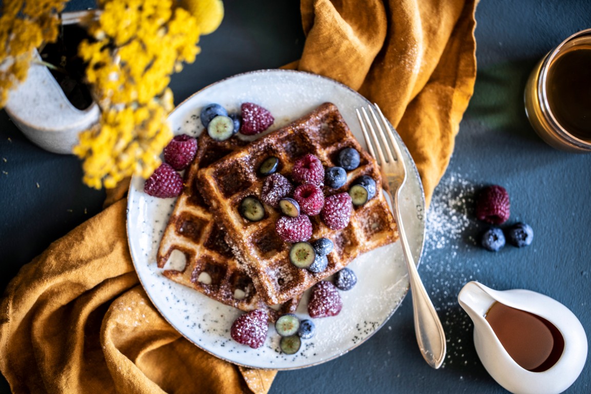 Vafle z žitného kavasu a kefíru