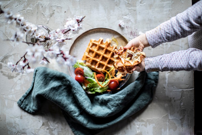 Slané sýrové vafle