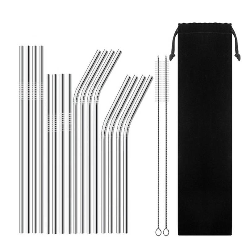 Reusable Stainless Steel Drinking Straws Set