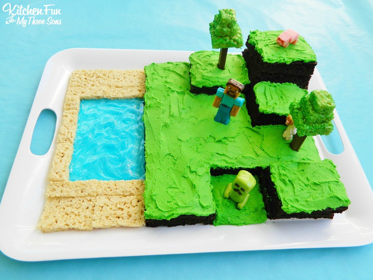 Easy Minecraft Birthday Party Cake Kitchen Fun With My 3 Sons