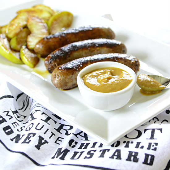 Apples & Brats with Homemade Hot Mustard