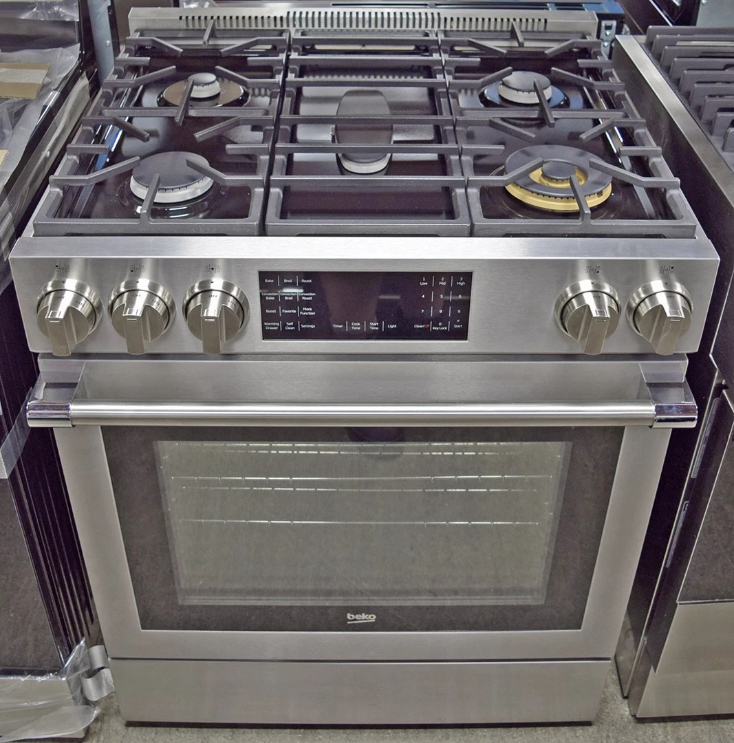 Beko SLGR30530SS 30" SlideIn Gas Range Stainless Steel Kitchen Guys