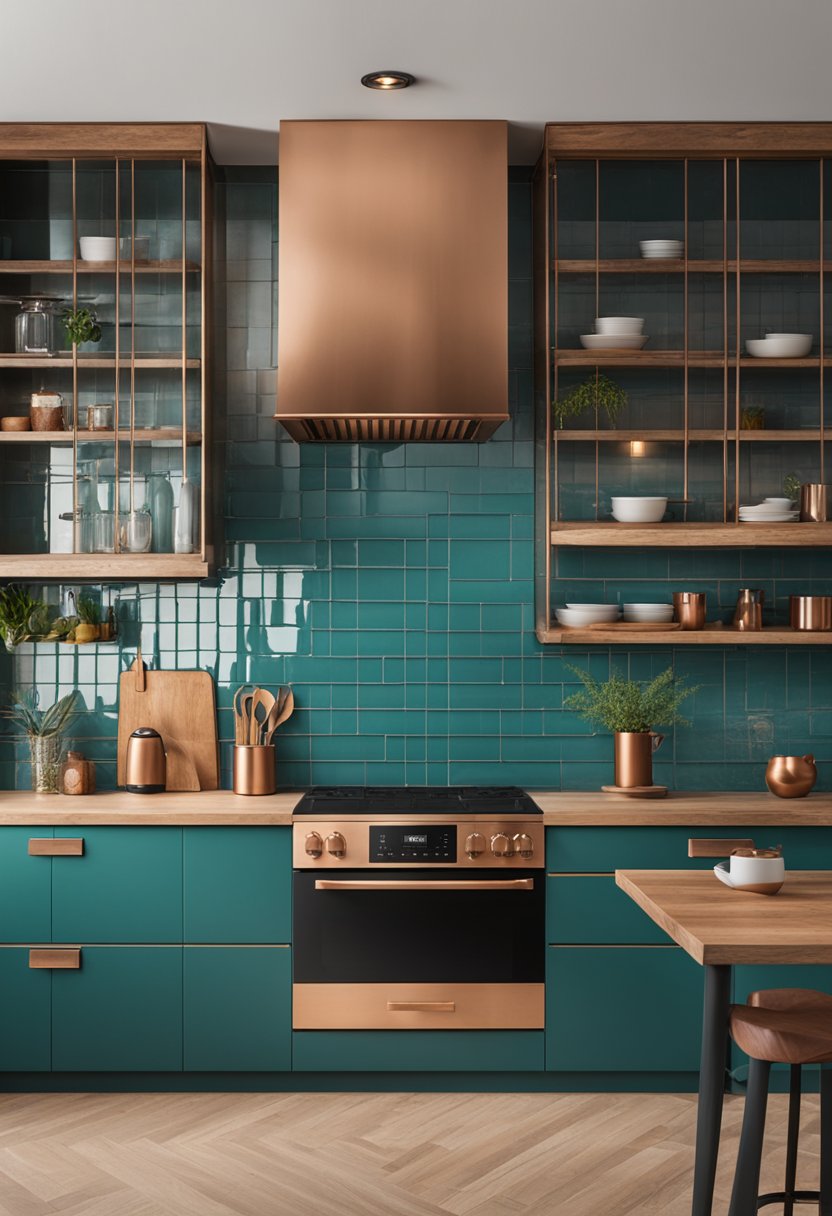 Teal and Copper Kitchen A Perfect Combination for a Modern Look Kitchen Informant