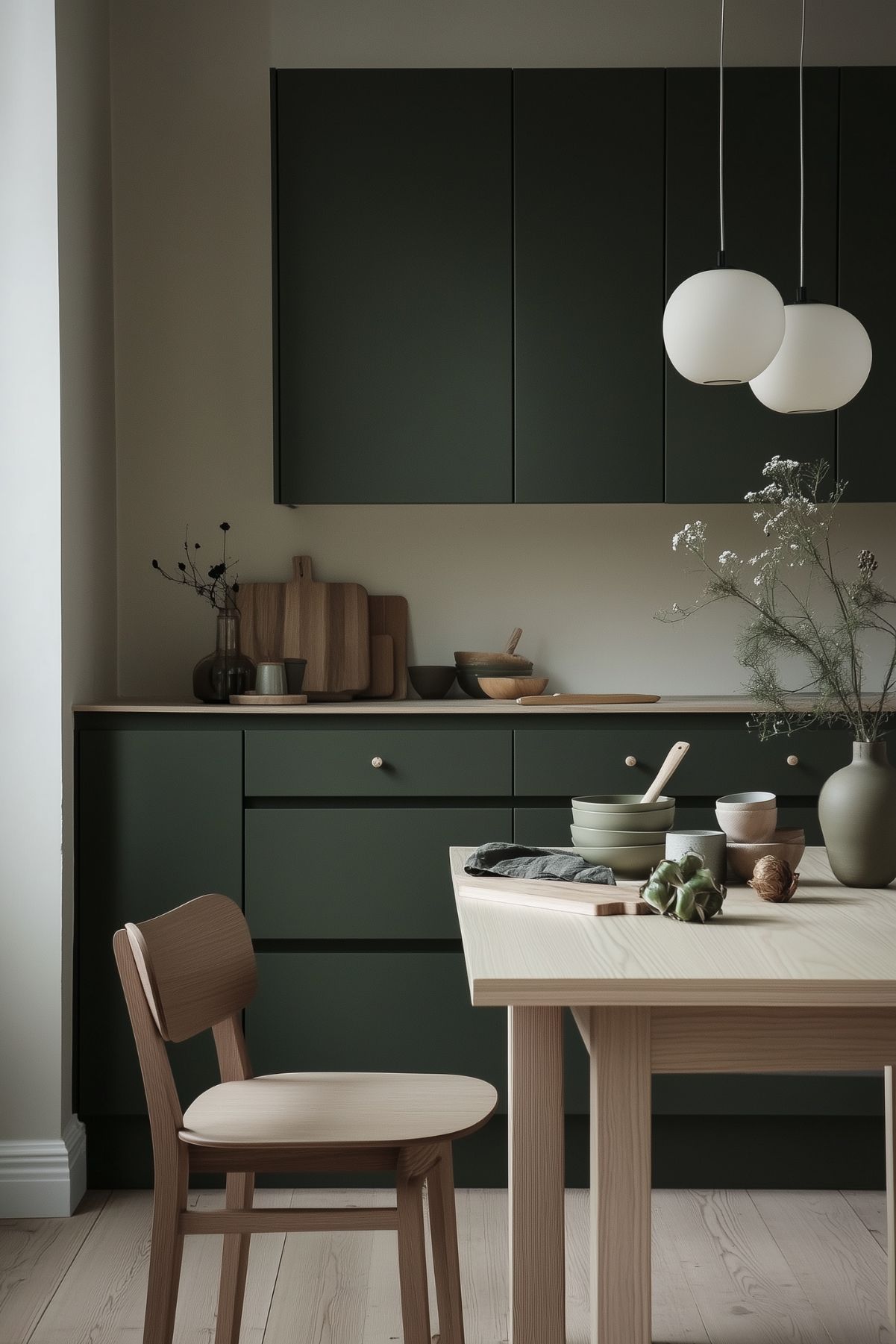 Dark Green Kitchens Embracing Nature for a Cozy Home Vibe Kitchen