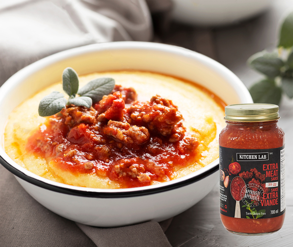 POLENTA WITH EXTRAMEAT SAUCE Kitchen Lab