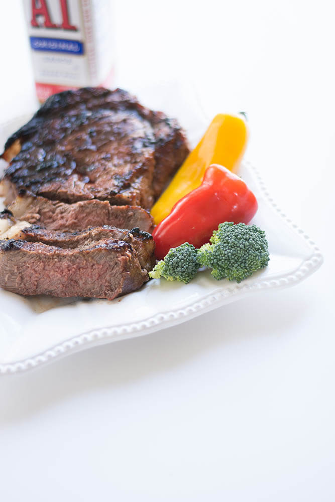 A1 Sauce Grilled Steak on the Big Green Egg Kitchen Laughter