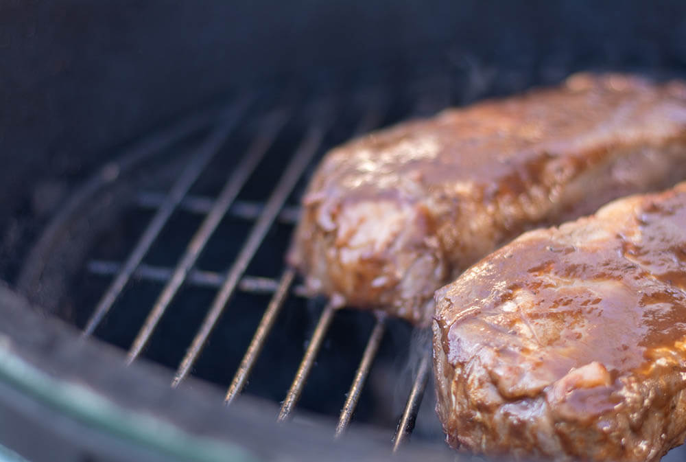 A1 Sauce Grilled Steak on the Big Green Egg Kitchen Laughter
