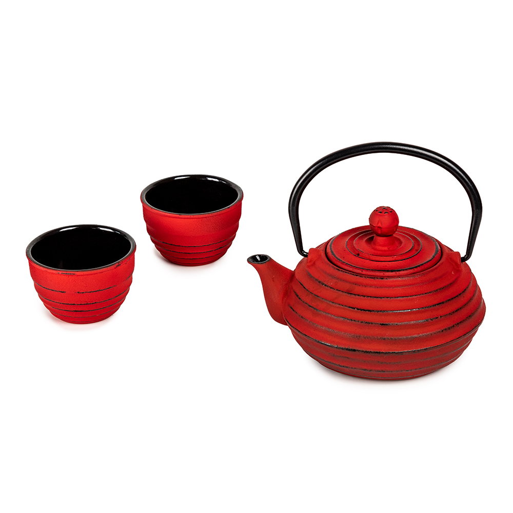 Cast Iron Teapot Set Luigi Ferrero, Three Piece Red Kitchen Pro Namibia