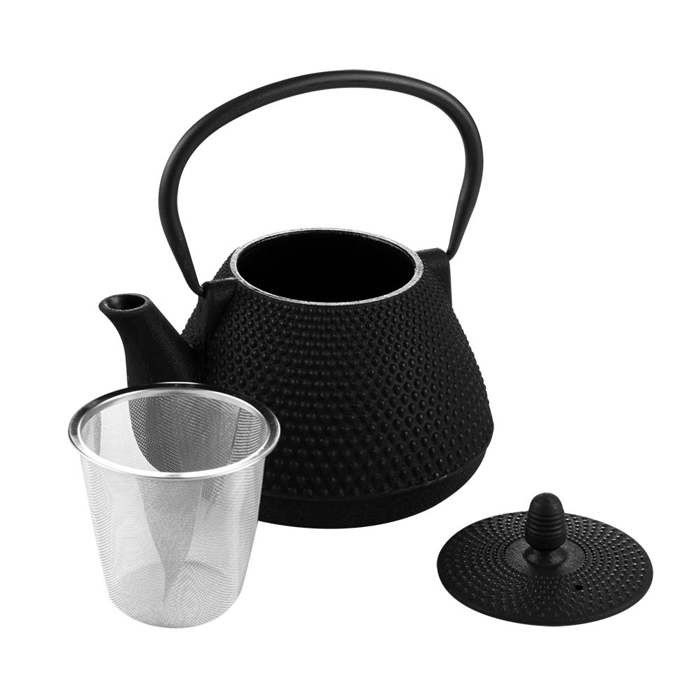 Cast Iron Teapot With Strainer Luigi Ferrero, 1 Liter Black Kitchen