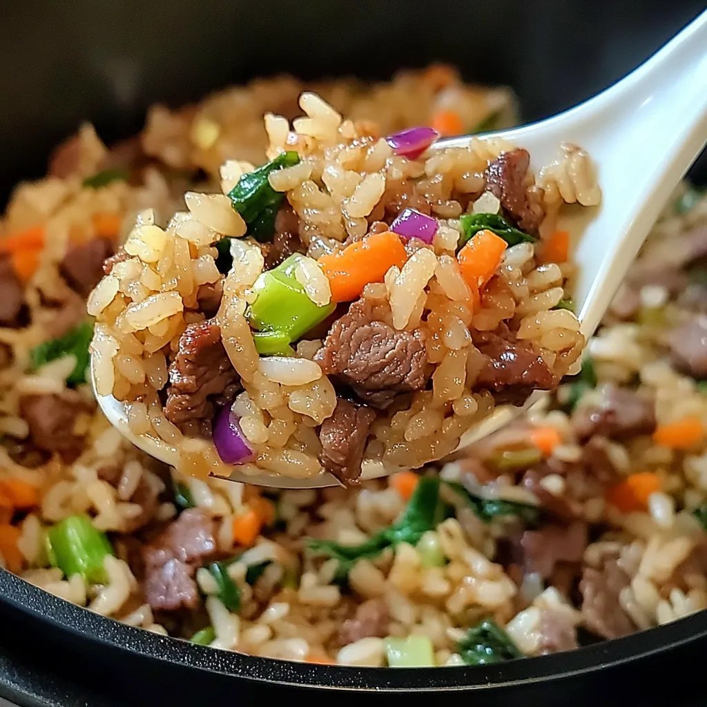 Easy Savory Onion Beef Fried Rice Recipe Kitchen Scroll