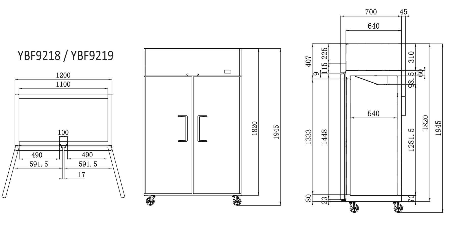 Commercial Fridge Upright Atosa YBF9218