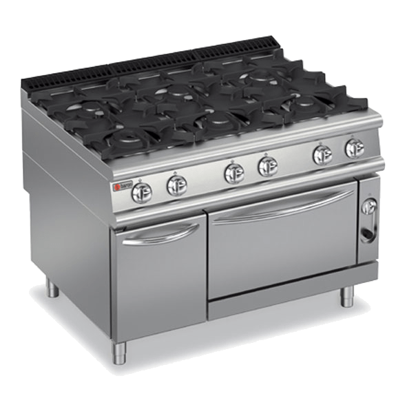 Baron Six Burner Gas Cooktop + Gas Oven 9PCF/G1205 Commercial