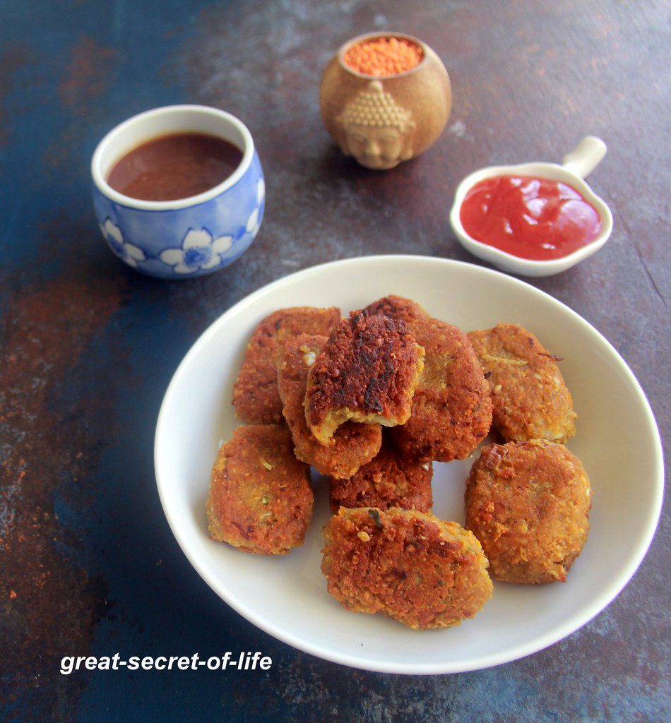 Red lentil kebab recipe Masoor dal nuggets recipe Vegan Kebab