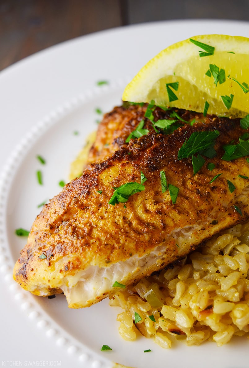 Blackened Catfish Over Cajun Rice Recipe Kitchen Swagger
