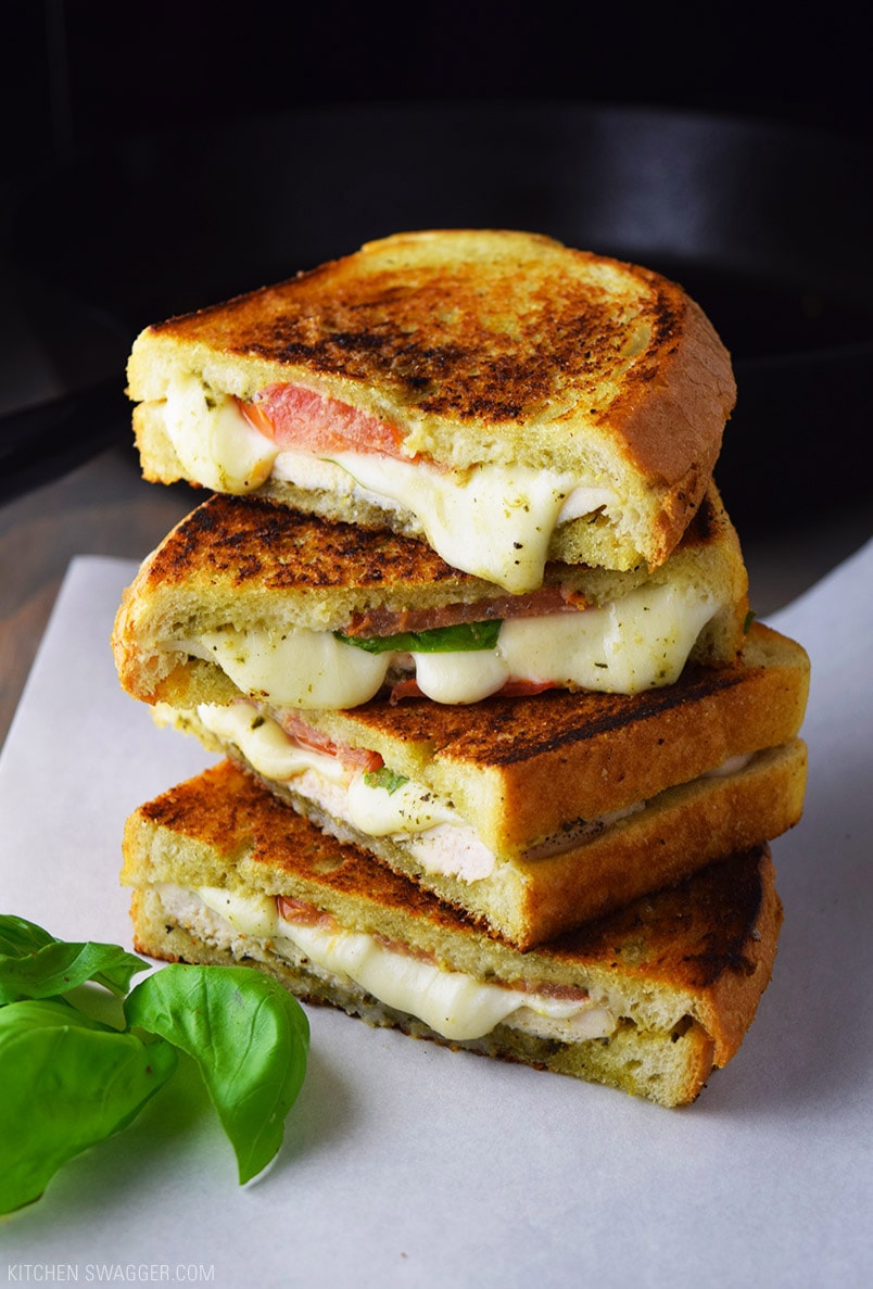 Cast Iron Chicken Pesto and Mozzarella Panini Recipe Kitchen Swagger