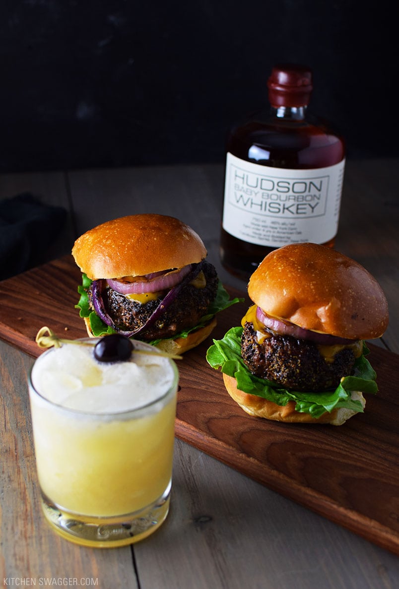 Pepper Crusted Blue Cheese Burgers Recipe Kitchen Swagger