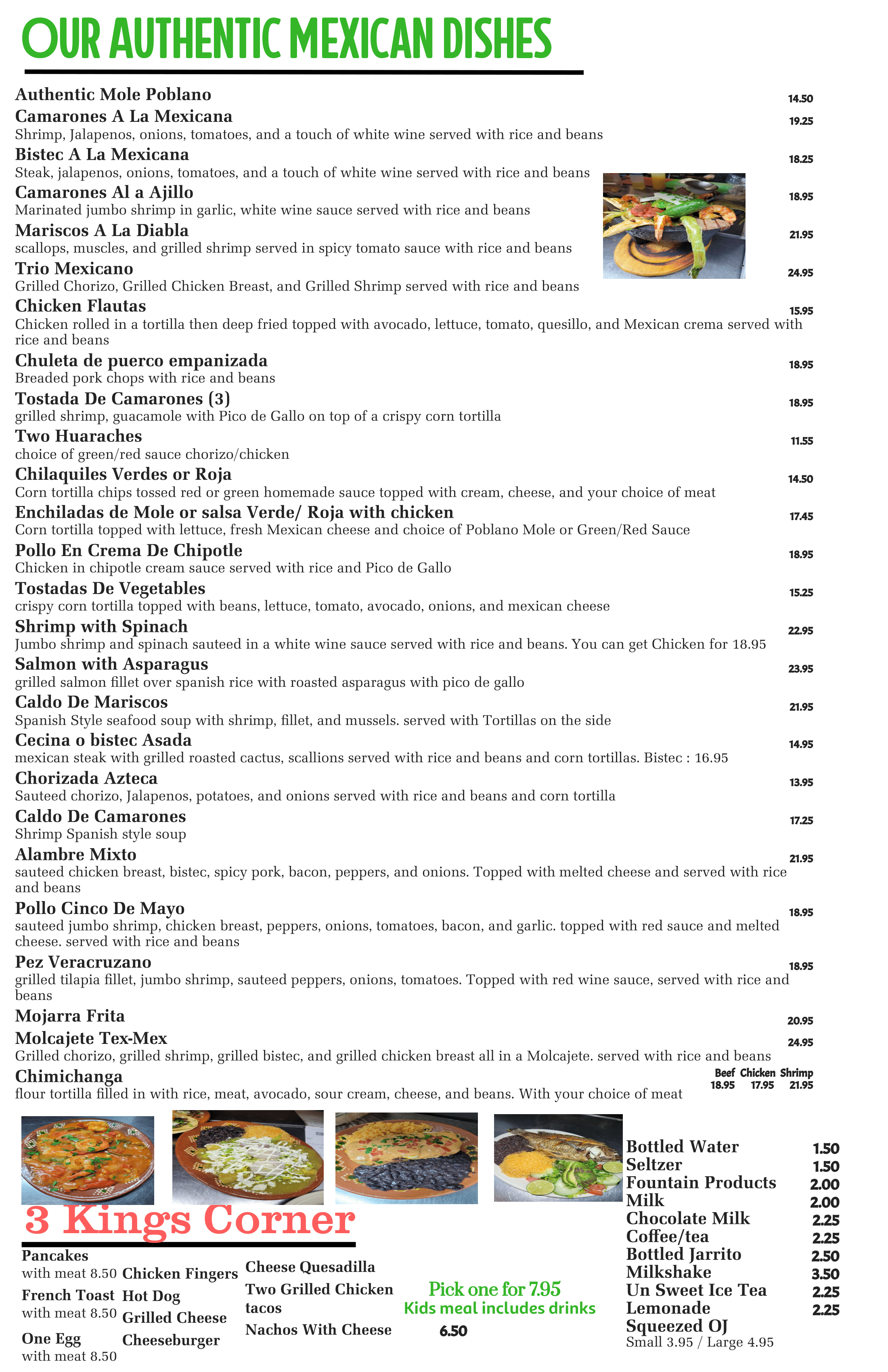 Food Menu Kitchen TexMex Restaurant BYOB Red Bank, NJ Monmouth
