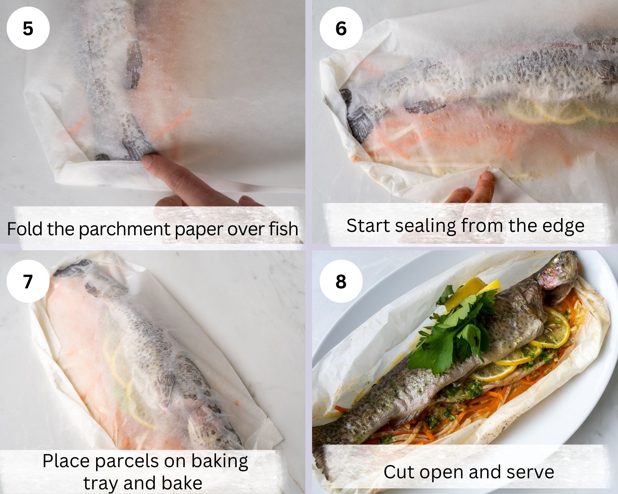 Trout en Papillote with GarlicParsley Butter Kitchen Timeout