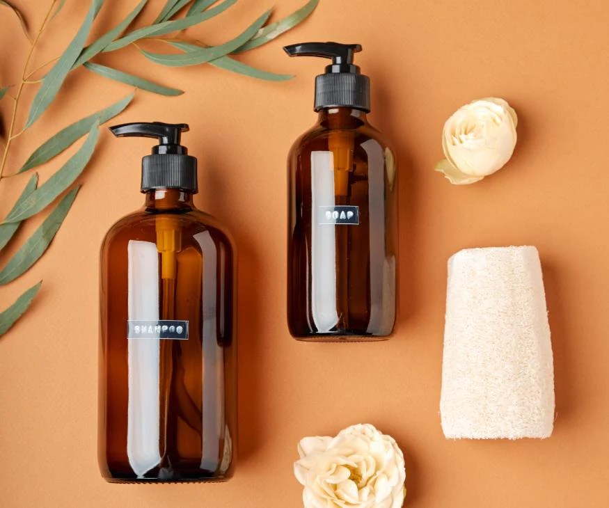 Amber Bottles With Pump Kitchentoolz