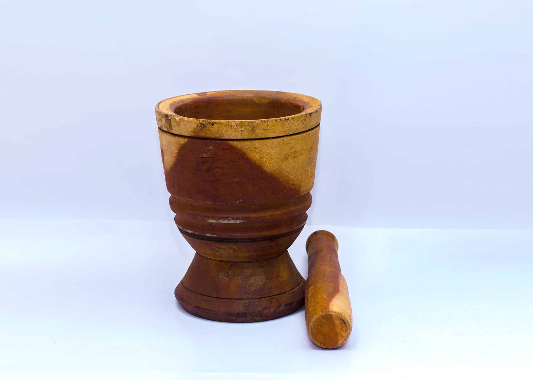 Natural Wooden Deep Mortar and Pestle Kitchessence