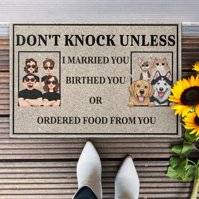Don't Knock Unless I Married You Personalized Doormat Kite Leaf
