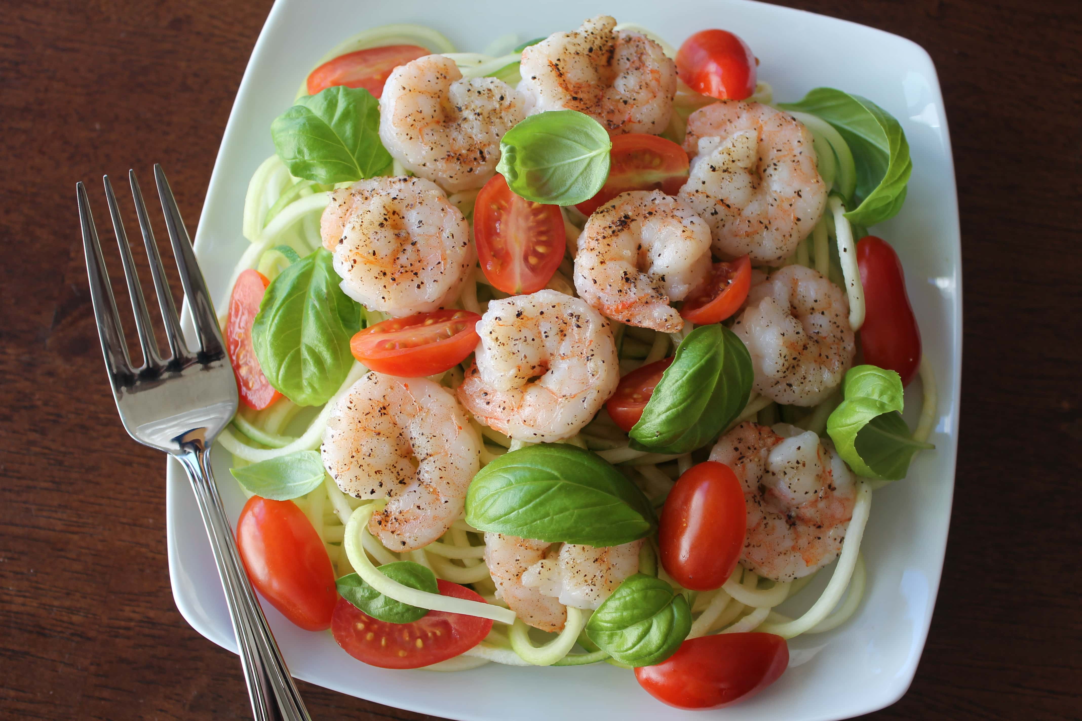 Simple Shrimp Zoodle Salad Kit's Kitchen