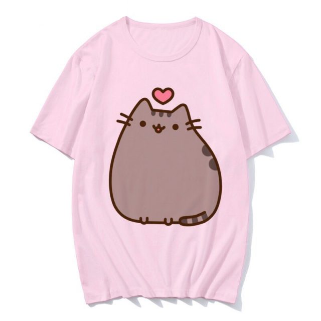 Pusheen Cat with Heart Funny Kawaii Cute Cartoon Print