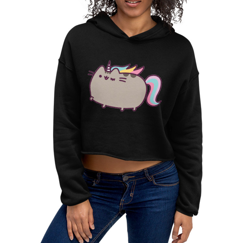 I am Pusheen The Cat Pusheenicorn Wink Print Crop Hoodie