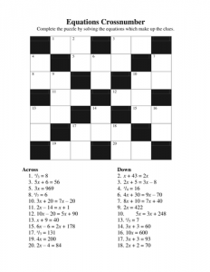 20 Easy and Interactive Math Crossword Puzzles - Kitty Baby Love
