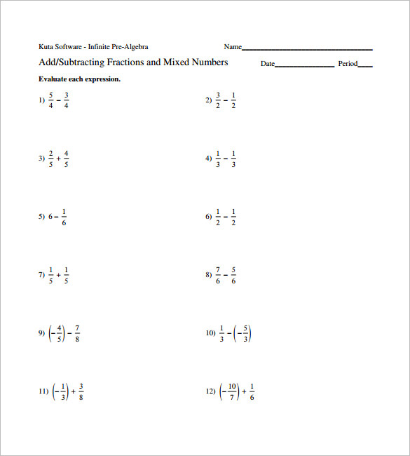 70 Addition and Subtraction Worksheets