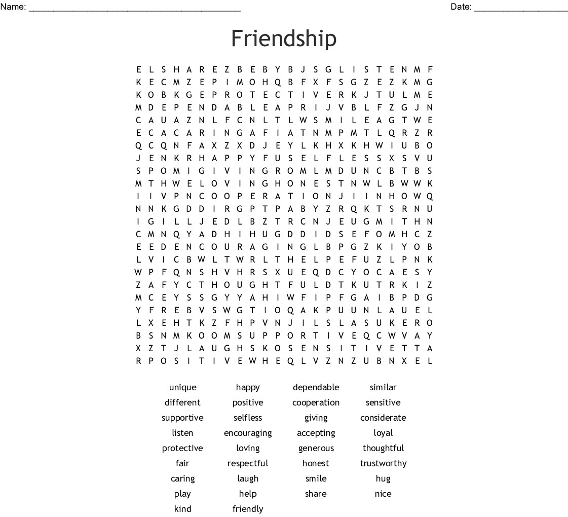 12 Fulfilling Friendship Word Searches - Kitty Baby Love