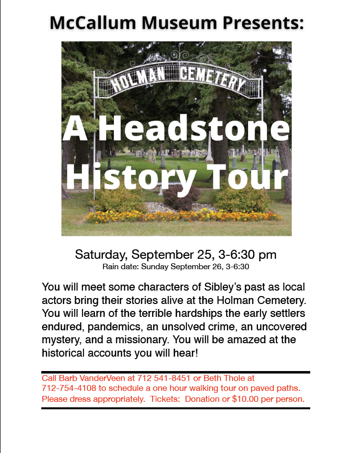 Headstone History Tour Sibley