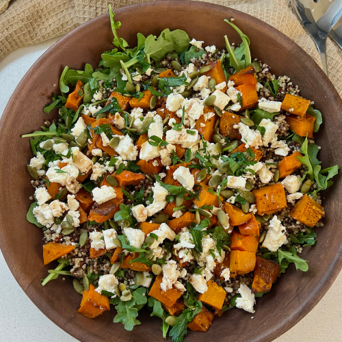 Roasted Pumpkin, feta and quinoa salad kizactivelife