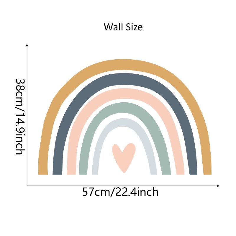 Large Rainbow Neutral Wall Decals Kizmo Bedroom Wall Stickers