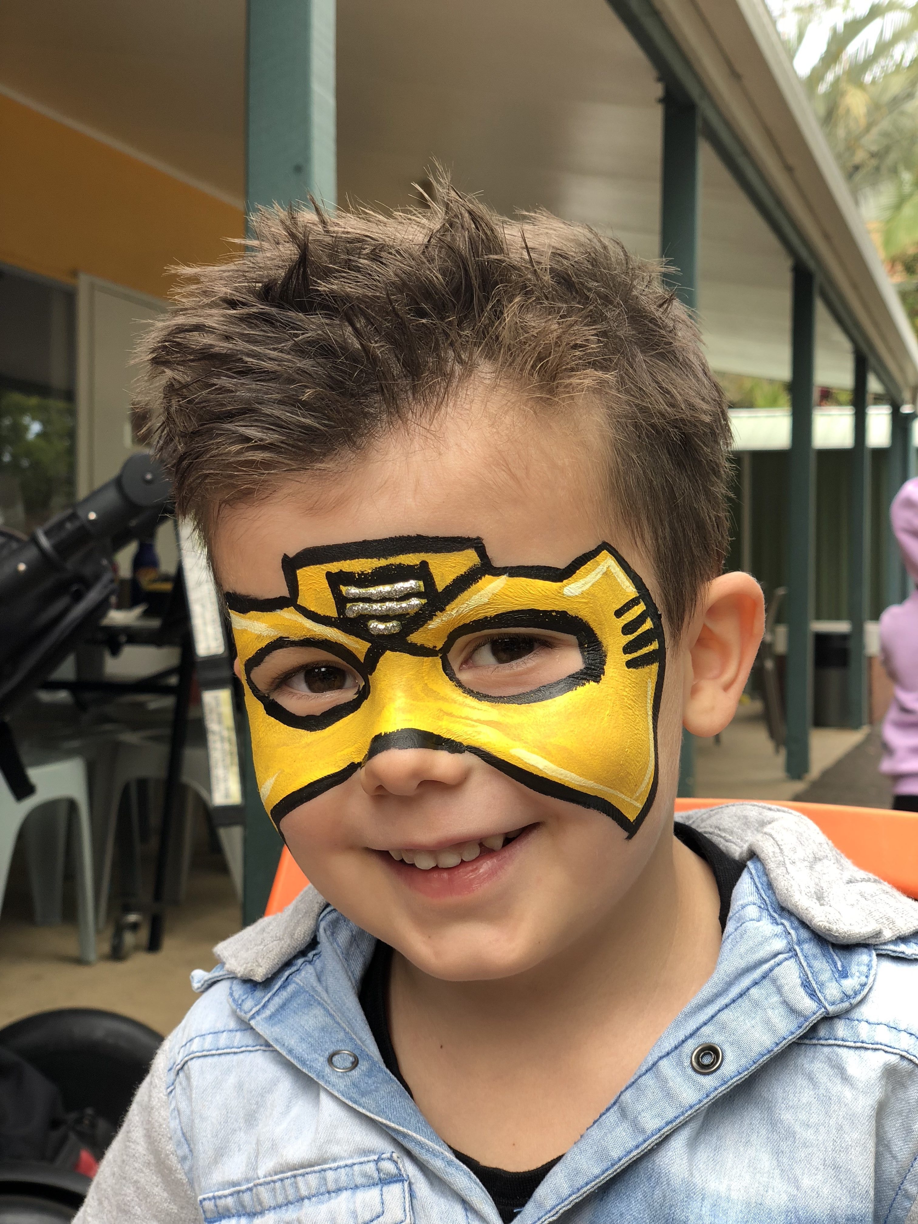 Bumblebee Transformer Face Paint