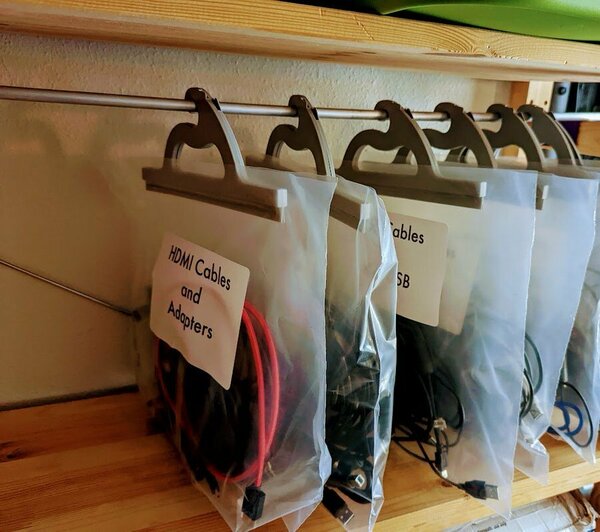 Organizing Cables and Other Gear Using Hanging Storage Bags Cool Tools