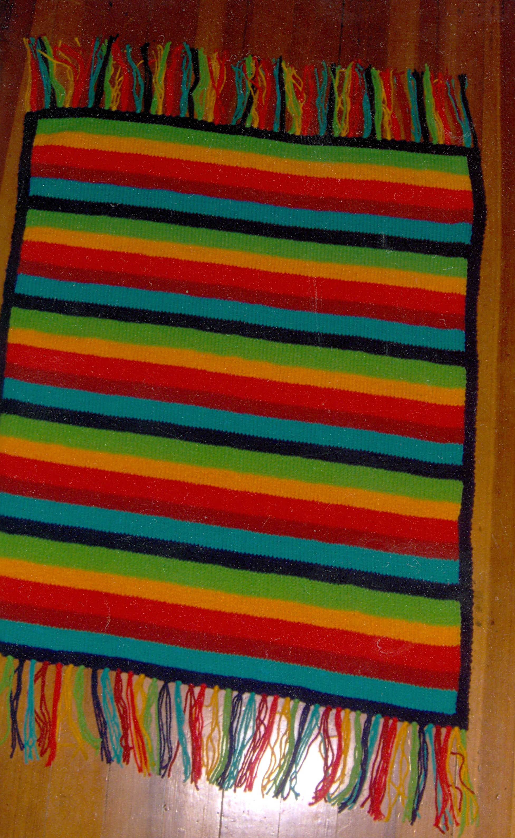 Multi Striped & Fringed Afghan