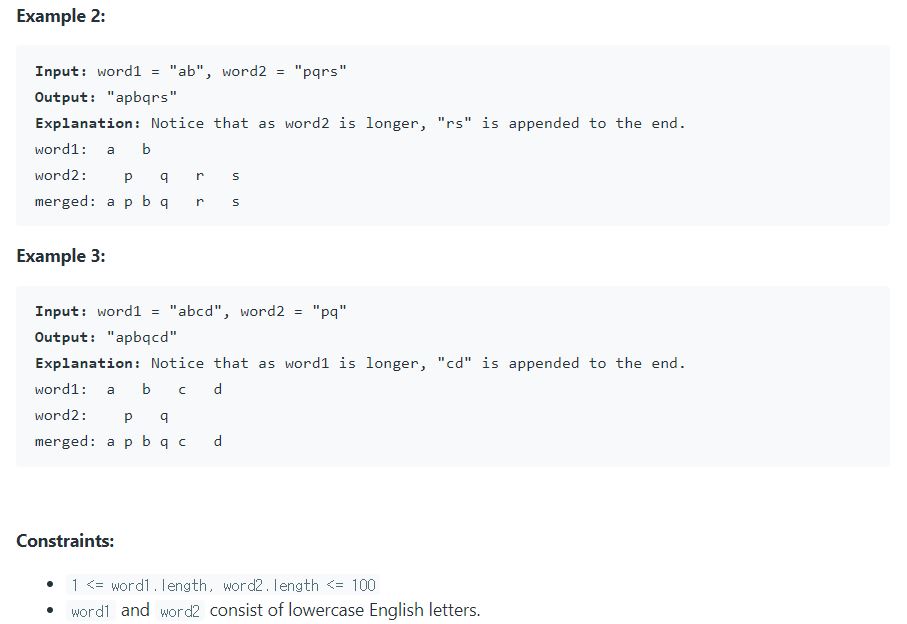 leetcode(리트코드)1768 Merge Strings Alternately(PYTHON) 민석강