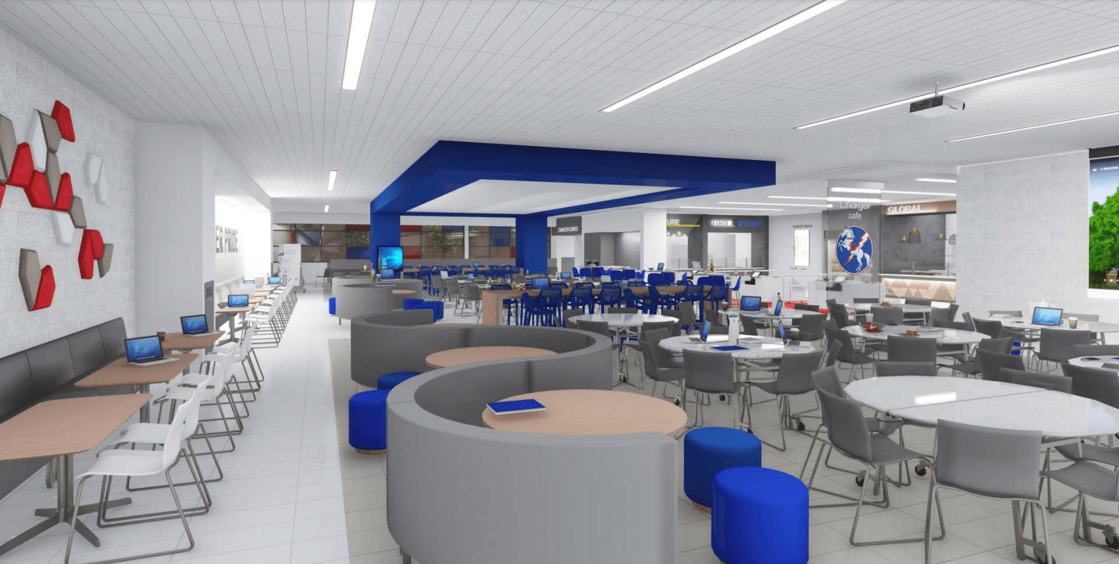 Tulsa Public Schools Memorial High School Cafeteria and Secured Entry