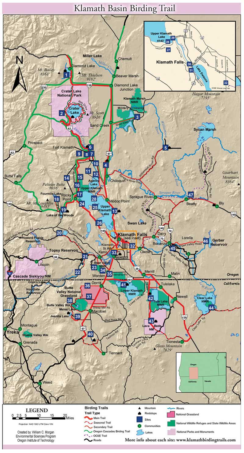 Index Map Klamath Basin Birding Trails