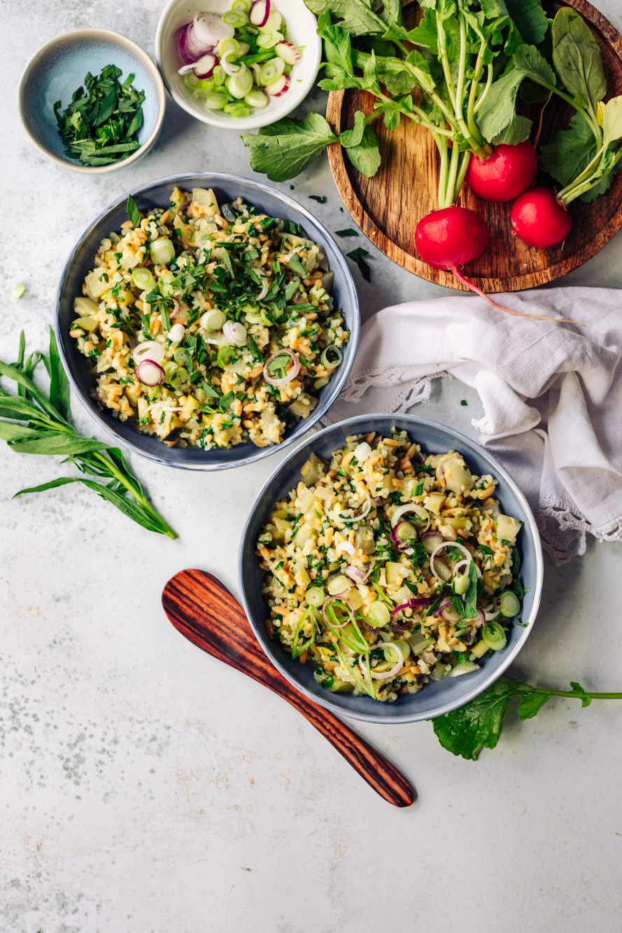 Roter Linsen Risoni Salat mit Fenchel & Zucchini Klara`s Life